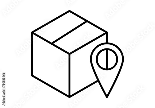 Icono negro de una caja con marcador.