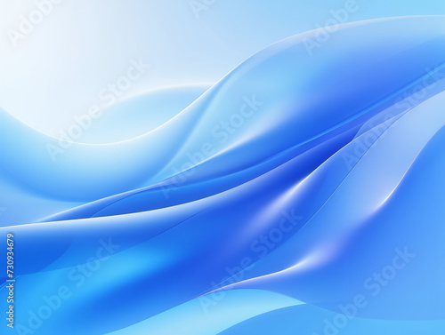 Abstract background with blue gradient and soft, cloth-like shapes on light blue.