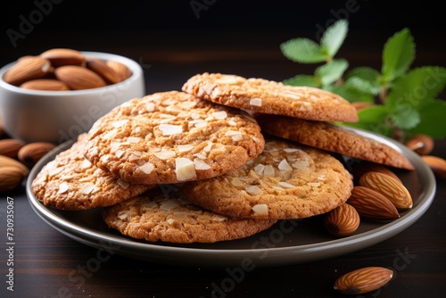 sweet almond cookies on the table professional advertising food photography
