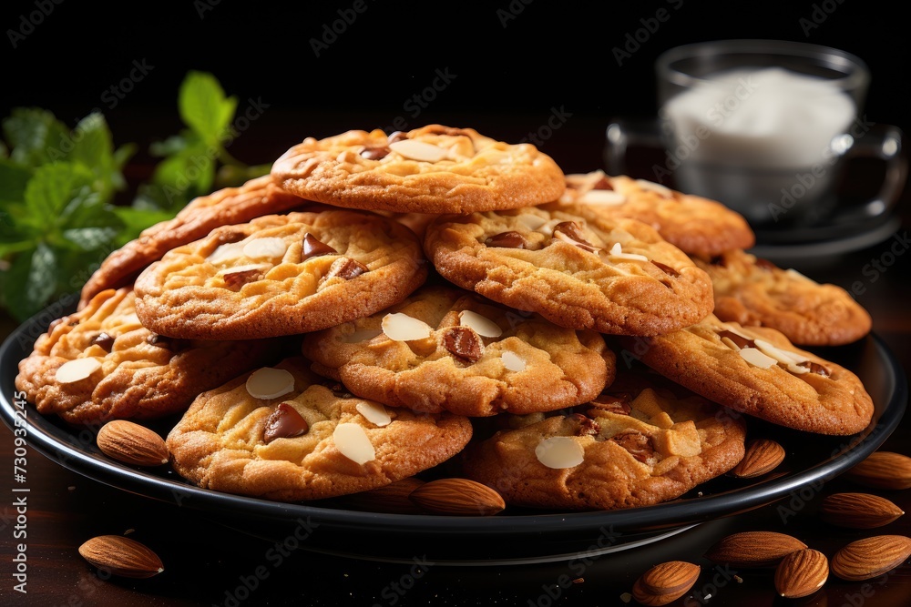 sweet almond cookies on the table professional advertising food photography sweet almond cookies on the table professional advertising food photography