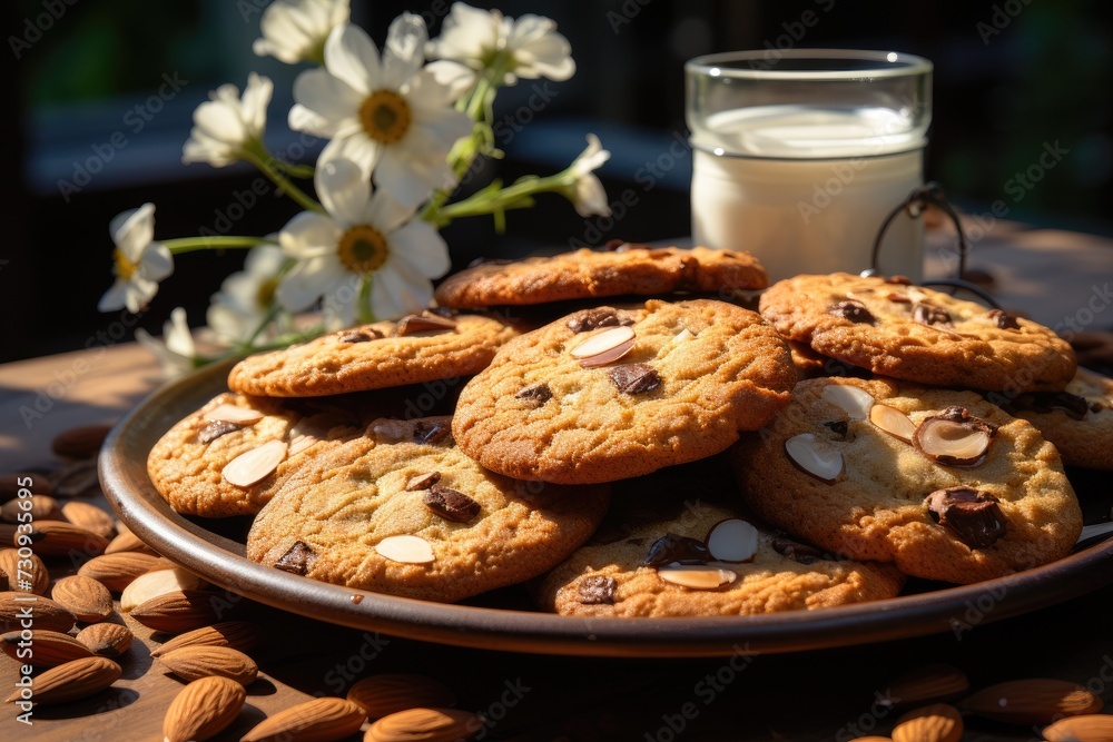 sweet almond cookies on the table professional advertising food photography