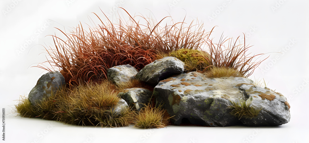 Fototapeta premium long grass on a white background