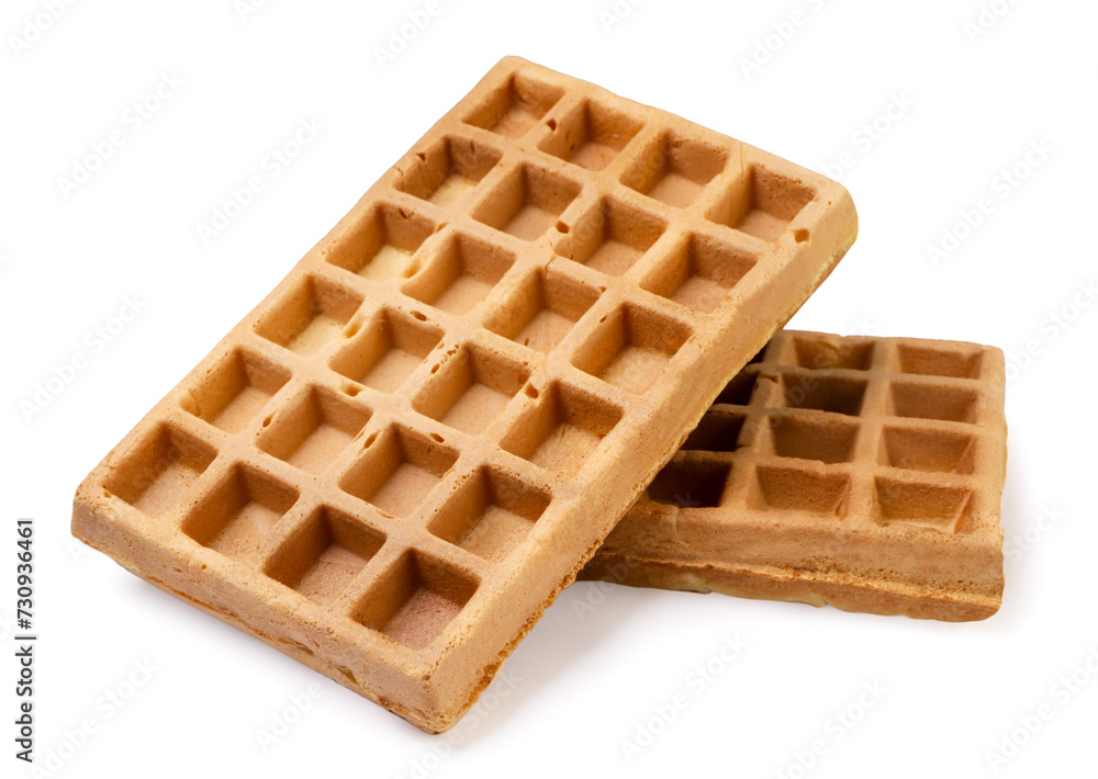 Waffles close-up on a white background. Isolated Waffles close-up on a white background. Isolated
