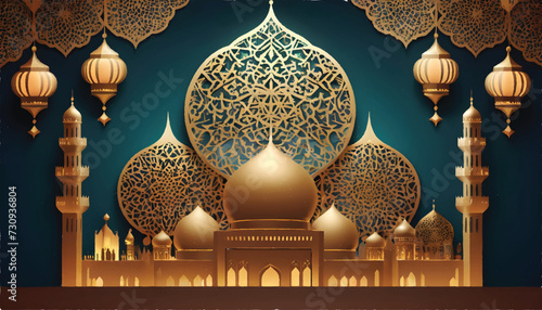 mosque country, eid mubarak greeting card