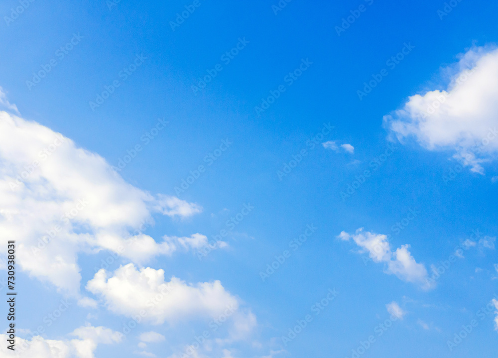 Fototapeta premium blue sky background with tiny white clouds