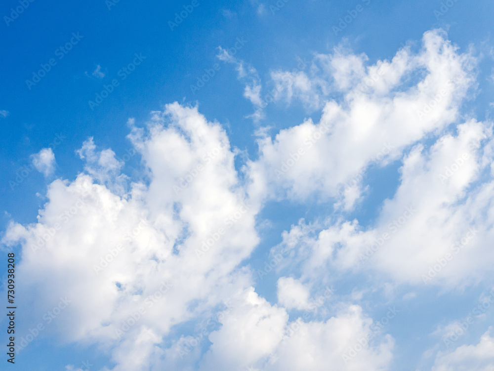 Fototapeta premium blue sky background with tiny white clouds