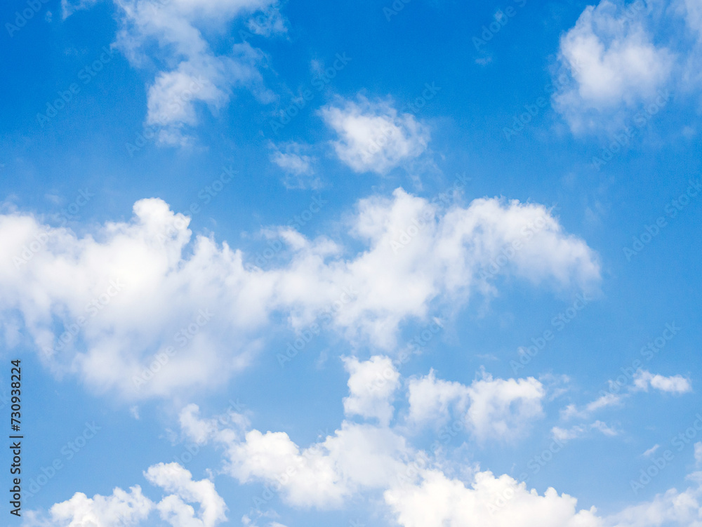 Fototapeta premium blue sky background with tiny white clouds