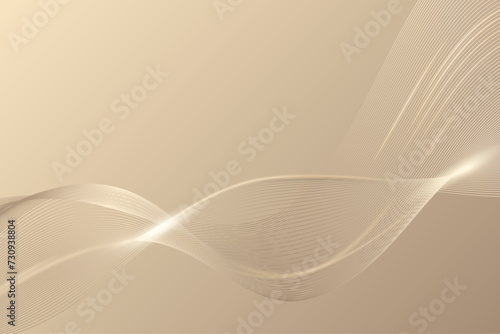 Abstract vector background of a luxurious golden grid wave with smooth, curved outlines and a glowing, shiny royal gradient effect