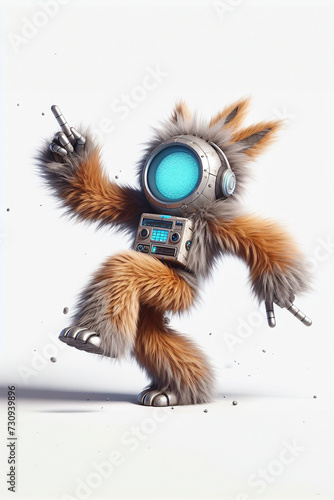 Furry dancing robot