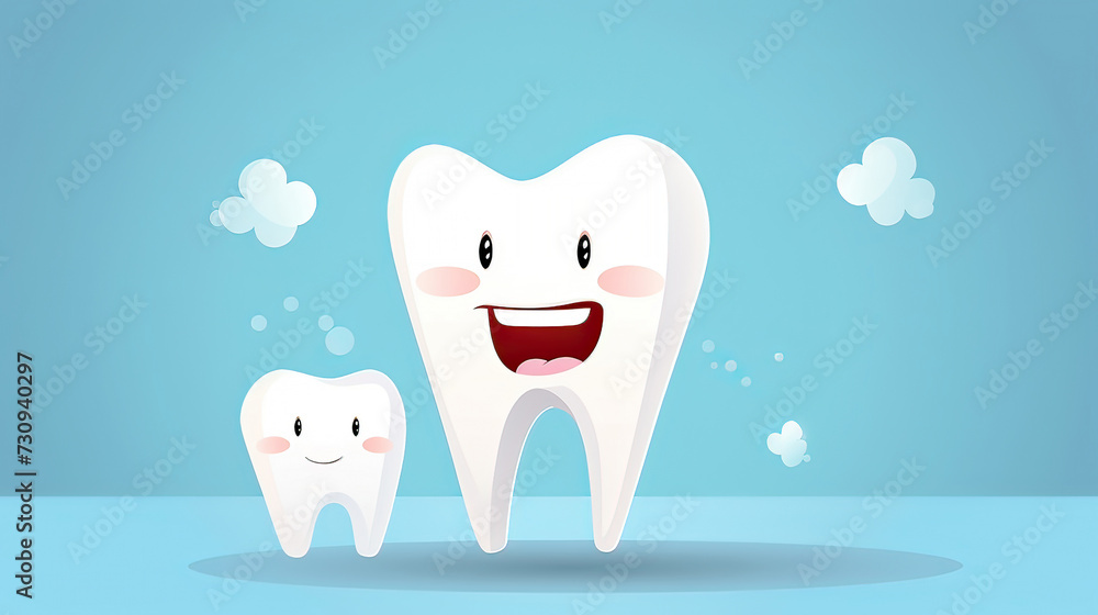 illustration vector tooth with against blue background, world Oral day, world dentist day, an oral and mouth care . illustration vector tooth with against blue background, world Oral day, world dentist day, an oral and mouth care .