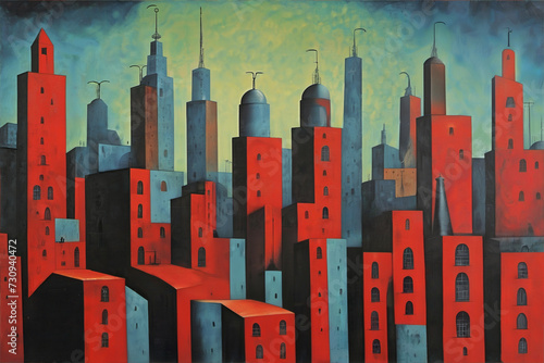 Abstract City, Digital illu...