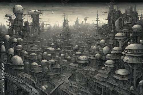 Futuristic city, Digital il...