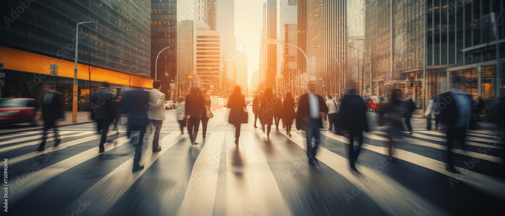 Blur defocus Background of businesspeople walking crowded building of office area Blur defocus Background of businesspeople walking crowded building of office area