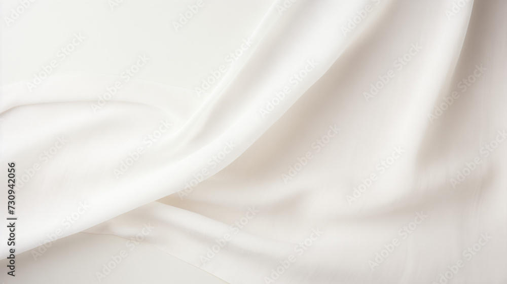 Photorealistic Top-Down View of Delicate White Fabric, Cascading in Gentle Folds, Evoking a Sense of Tranquility and Grace, Perfect for Textile Designs and Serene Concepts
