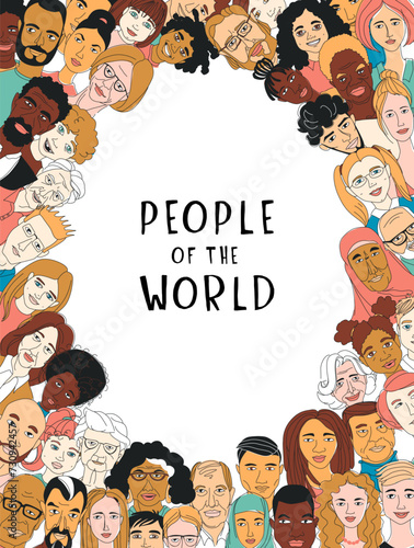 Diverse Faces of the World Illustration