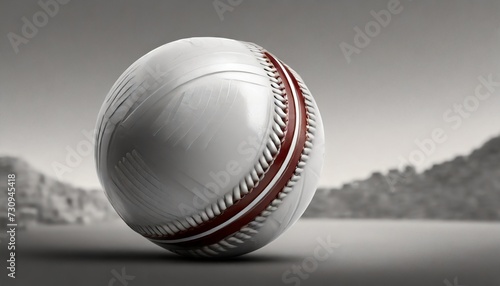 white shiny cricket ball for one day international match on white background 3d illustration