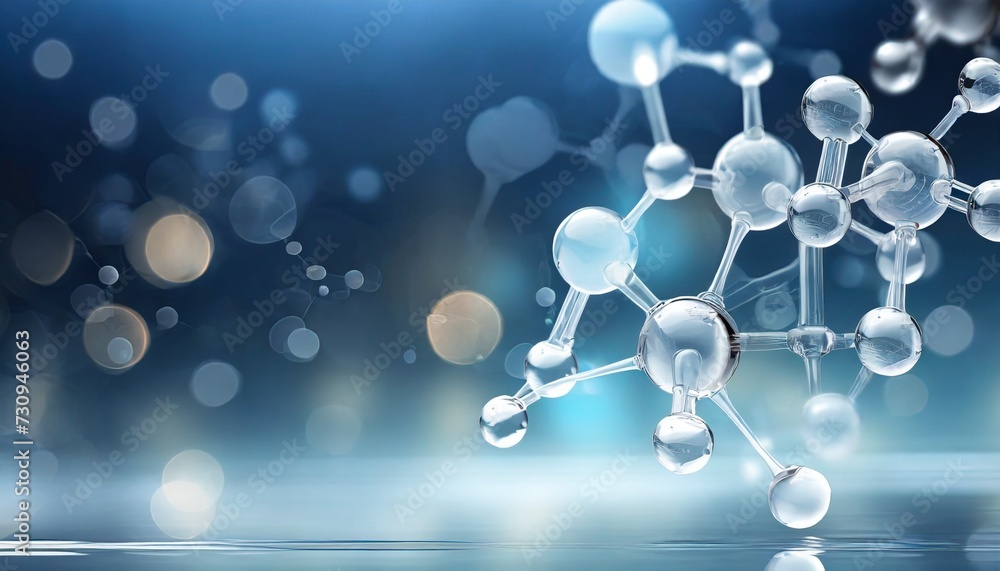 horizontal banner with glass model of molecule