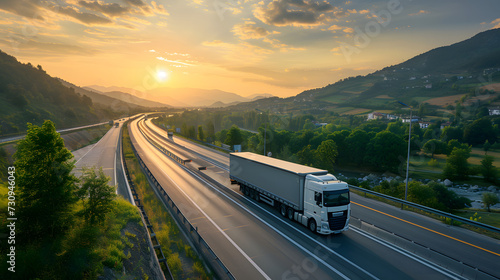 A large truck on the highway