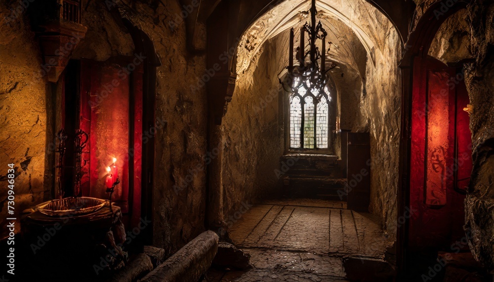 inside a creepy old castle
