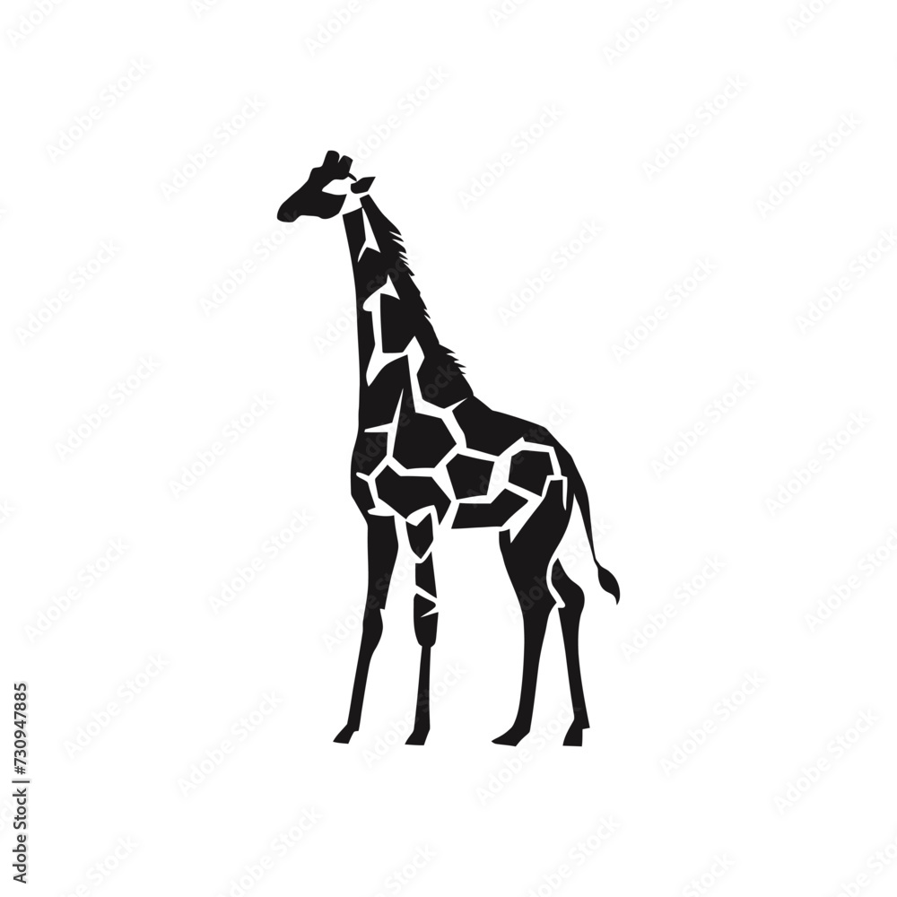 Fototapeta premium Giraffe vector silhouette
