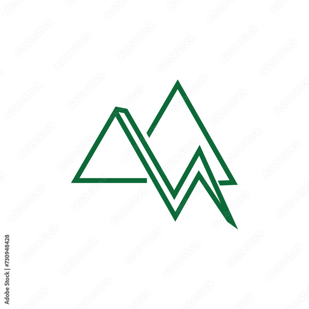 Simple mountain outline vector logo Simple mountain outline vector logo