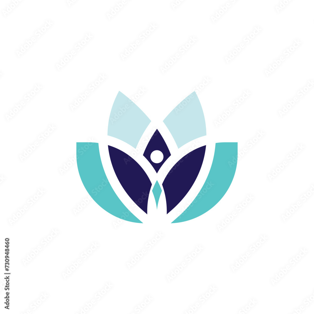 Abstract Lotus Flower and People Logo design