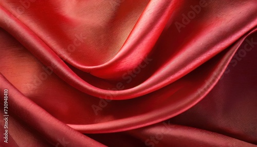 close up red silk fabric
