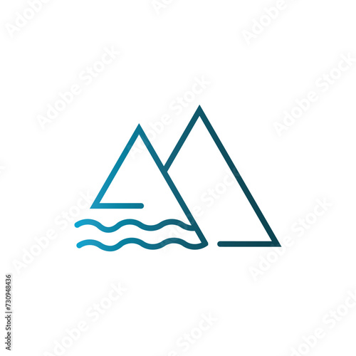 Simple mountain outline vector logo