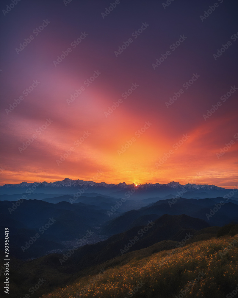 Sunset in the mountains Sunset in the mountains
