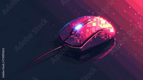 Computer mouse in 8-bit style photo