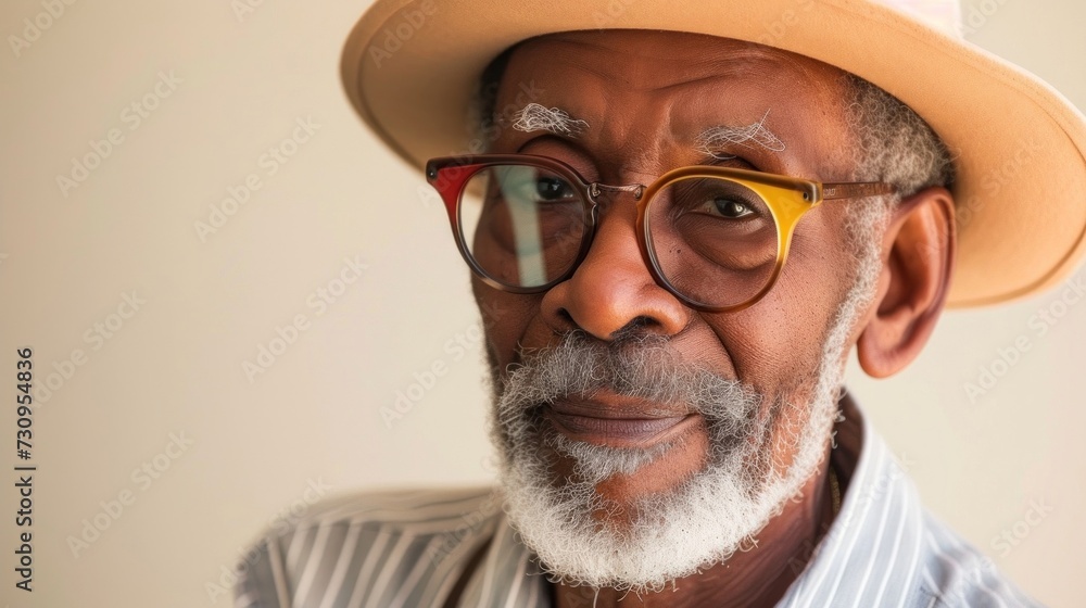A man with a distinguished appearance wearing a hat and glasses exuding a sense of wisdom and experience. A man with a distinguished appearance wearing a hat and glasses exuding a sense of wisdom and experience.
