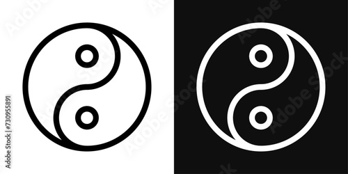 Yin yang vector line icon illustration. photo