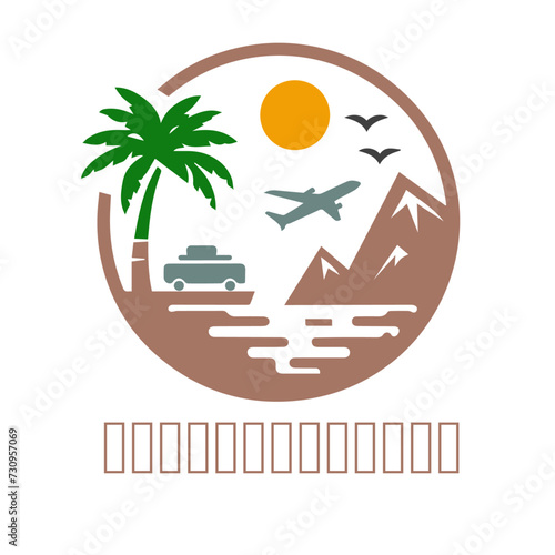 tropical and caribbean travel logo template, travels and tourism graphic, holiday logo design, summer