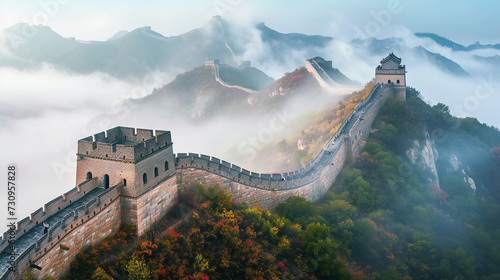 Great wall of China.  photo
