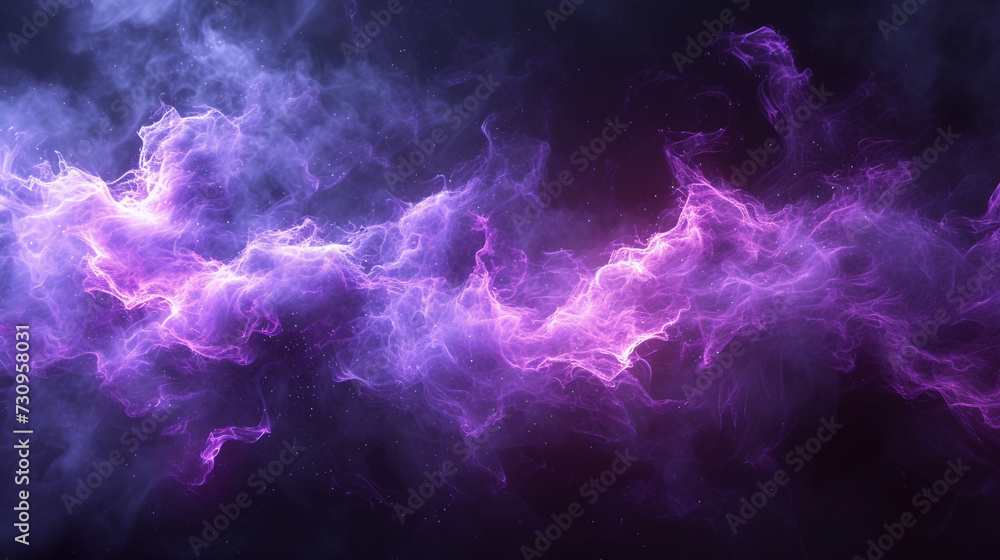 Abstract background - purple lightning shape. Black spotlight smoke stage entertainment background.