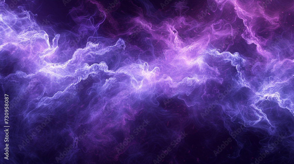 Abstract background - purple lightning shape. Black spotlight smoke stage entertainment background.