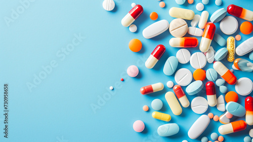 Drug or medicine pills and antibiotics.