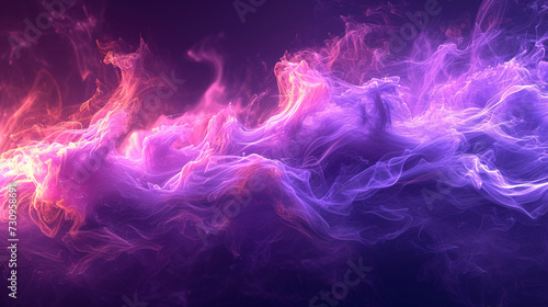 Moving purple flames and smoke. Illustration.