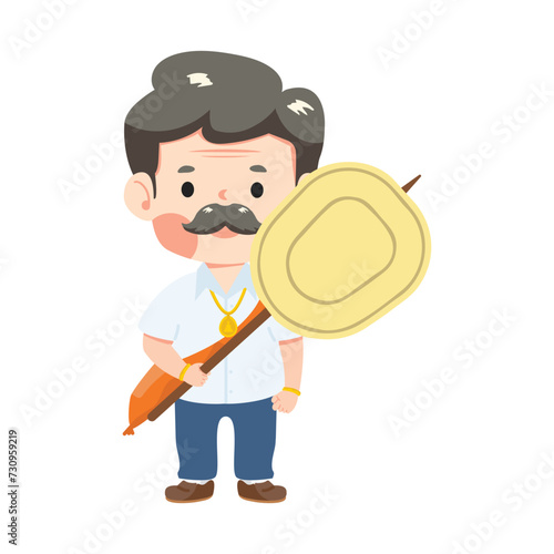 Old man Illustration for Buddhist Ordination