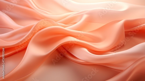 Abstract wave from the air flow design in silk against a backdrop of light peach, banner, copy space