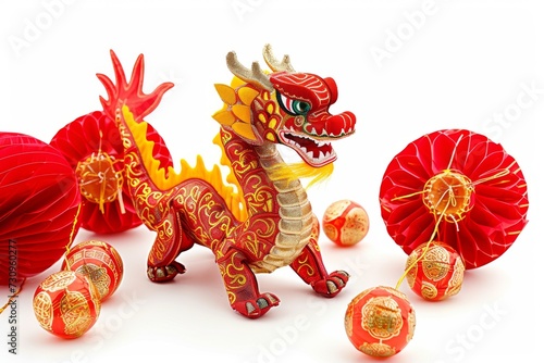 Mascottes mignonnes dragons tenant un parchemin de richesse de félicitations au bas de l'image de nombreuses expressions faciales - Nouvel An chinois © ✿🌸 Mykmicky 🌸✿