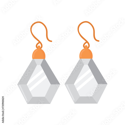Diamond earring icon clipart avatar logotype isolated vector illustration