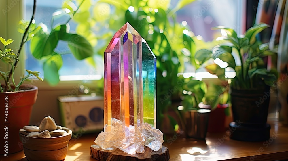 Focusing on crystal rainbow maker in home for positive energy flow. Focusing on crystal rainbow maker in home for positive energy flow.