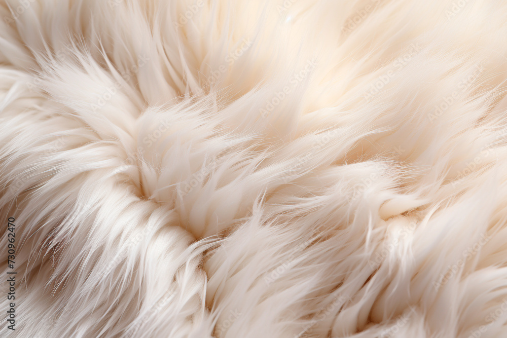 Texture of white fur with long pile close-up, background Texture of white fur with long pile close-up, background