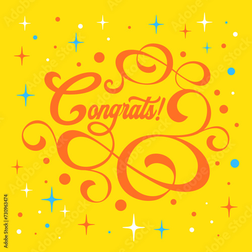 Congrats, Congratulations banner, card, poster, printable, logo, word, text, wishes message for Congratulations graduates, success, winner, business, wedding, baby, anniversary, job, students, exam