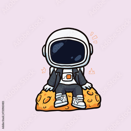 cute astronaut in jacket and hype pants