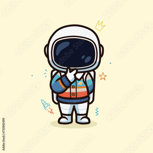 cute astronaut in jacket and hype pants