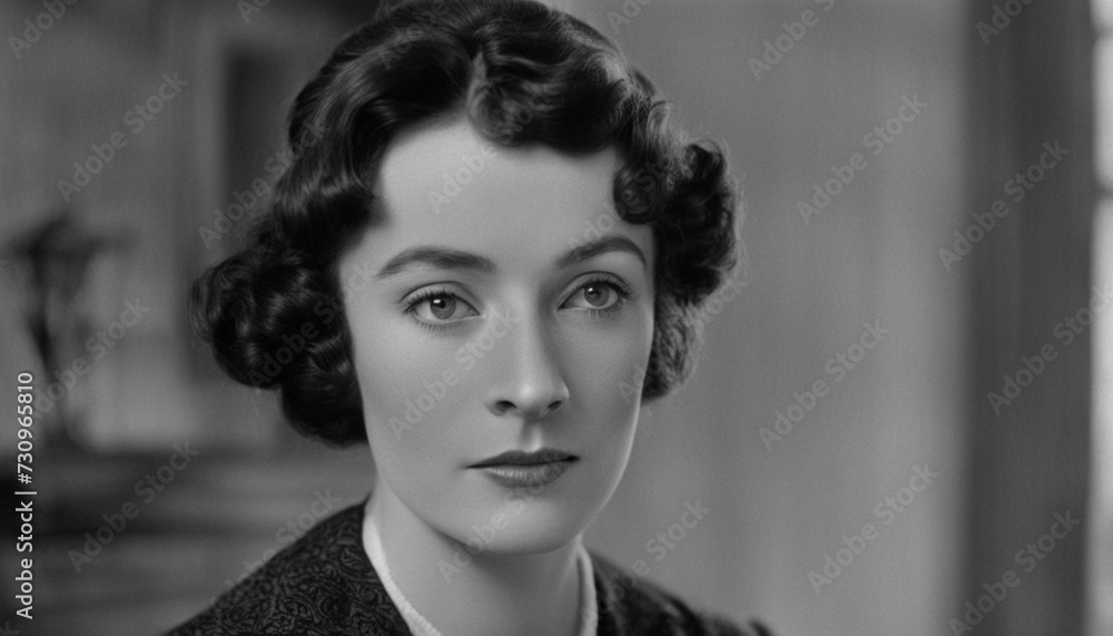 Black and white photo of a 20th century woman Black and white photo of a 20th century woman