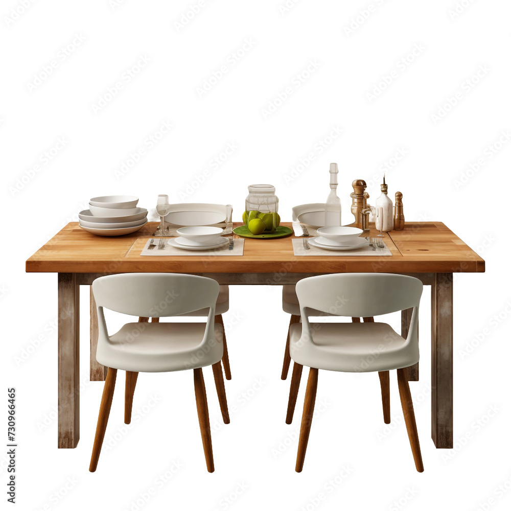 Fototapeta premium Kitchen Table isolated on transparent background