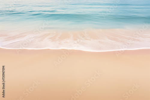 Photorealistic Image of a Coastal Shoreline with Sand, Sea Foam, and Azure Waters, Capturing the Tranquil Beauty of the Ocean's Edge, for Coastal Decor, Relaxation Themes, and Nature Photography